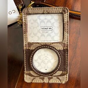 NEW Coach Signature Brown and Tan iPod Case Holder NWT